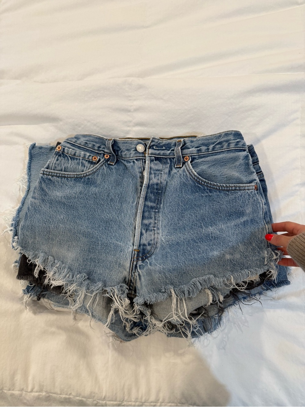 Bundle of 15 Frayed Denim Shorts